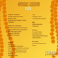 A printed menu card for Chakos Kitchen and Bar, featuring an 'ONAM MENU 2026' layout on a warm yellow-orange background with orange floral borders. The menu lists food categories such as Chips & Crunchies, Veg, Rice, Pickles & Condiments, Curries, Desserts, and Beverages in English.